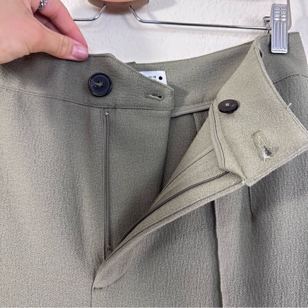 Zara Francisco Pleated Pants in Green Size M - Picture 7 of 10